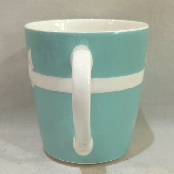Tiffany and Co. Mug Cup Blue with Embossed Bow White Ribbon - Picture 4 of 7